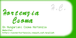 hortenzia csoma business card
